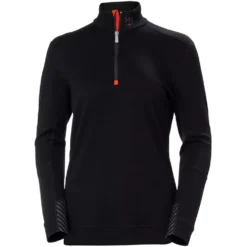 Lifa Damen Thermonterhemd Half Zip Mit Merinowolle, Grey Melange -Helly Hansen Workwear 110878 10 4