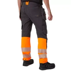 ICU BRZ Handwerkerhose Full Stretch, Ebony/Hi-Vis Orange -Helly Hansen Workwear 132453 30