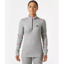 Lifa Damen Thermonterhemd Half Zip Mit Merinowolle, Grey Melange -Helly Hansen Workwear 137801 20