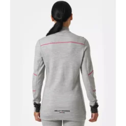 Lifa Damen Thermonterhemd Half Zip Mit Merinowolle, Grey Melange -Helly Hansen Workwear 137801 40