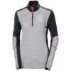 Lifa Damen Thermonterhemd Half Zip Mit Merinowolle, Ebony/Grey Melange