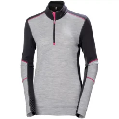 Lifa Damen Thermonterhemd Half Zip Mit Merinowolle, Ebony/Grey Melange -Helly Hansen Workwear 137803 10 2