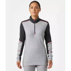 Lifa Damen Thermonterhemd Half Zip Mit Merinowolle, Ebony/Grey Melange -Helly Hansen Workwear 137803 20