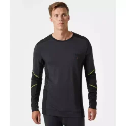 Lifa Langärmliges Thermounterhemd Mit Merinowolle, Schwarz/Ebony -Helly Hansen Workwear 143476 20