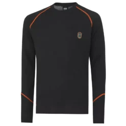 Fakse Langarm-Sweatshirt, Schwarz